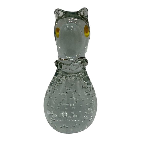 Vintage Art Circus Glass Dog Bear Clear Bullicante Paperweight Great Dane Ruffle - Picture 2 of 9